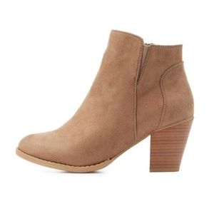 Tan suede booties